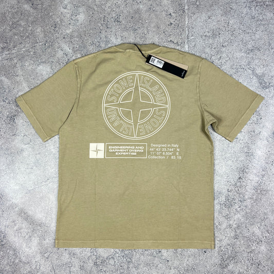 Stone Island Beige Dial T-Shirt Medium 22.25” BNWT