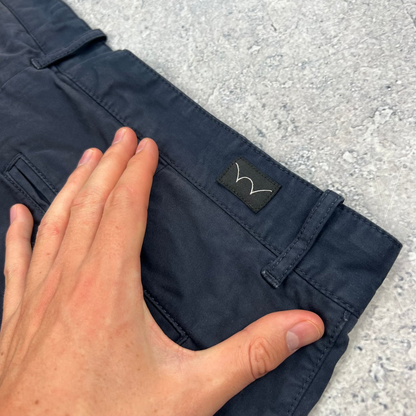 Edwin Navy Rail Chino Shorts W36”