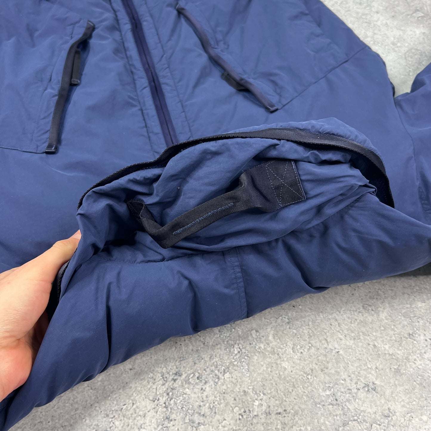 CP Company Blue Flatt Nylon Down Jacket XL 26”