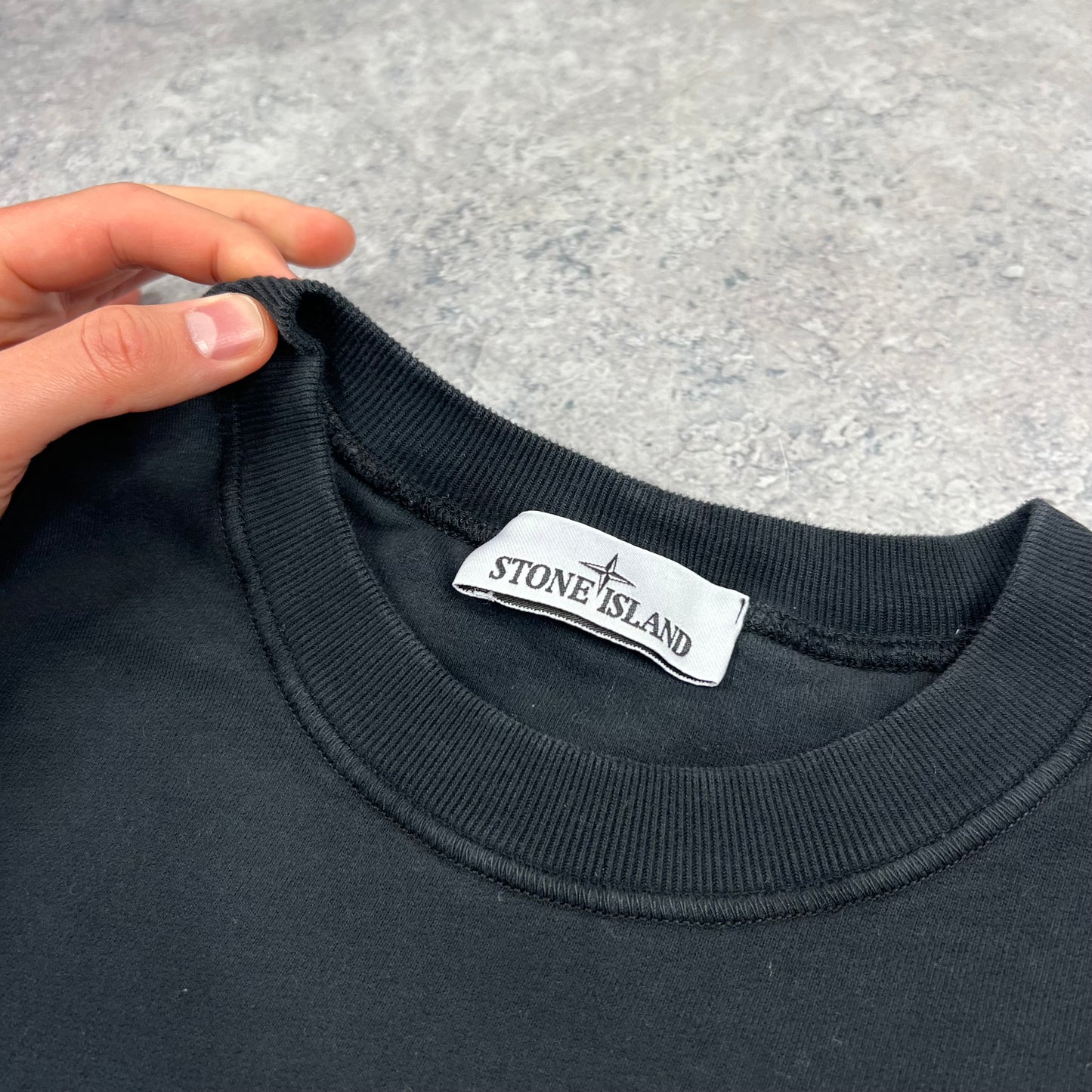Stone Island Black Sweatshirt Medium 22.25”