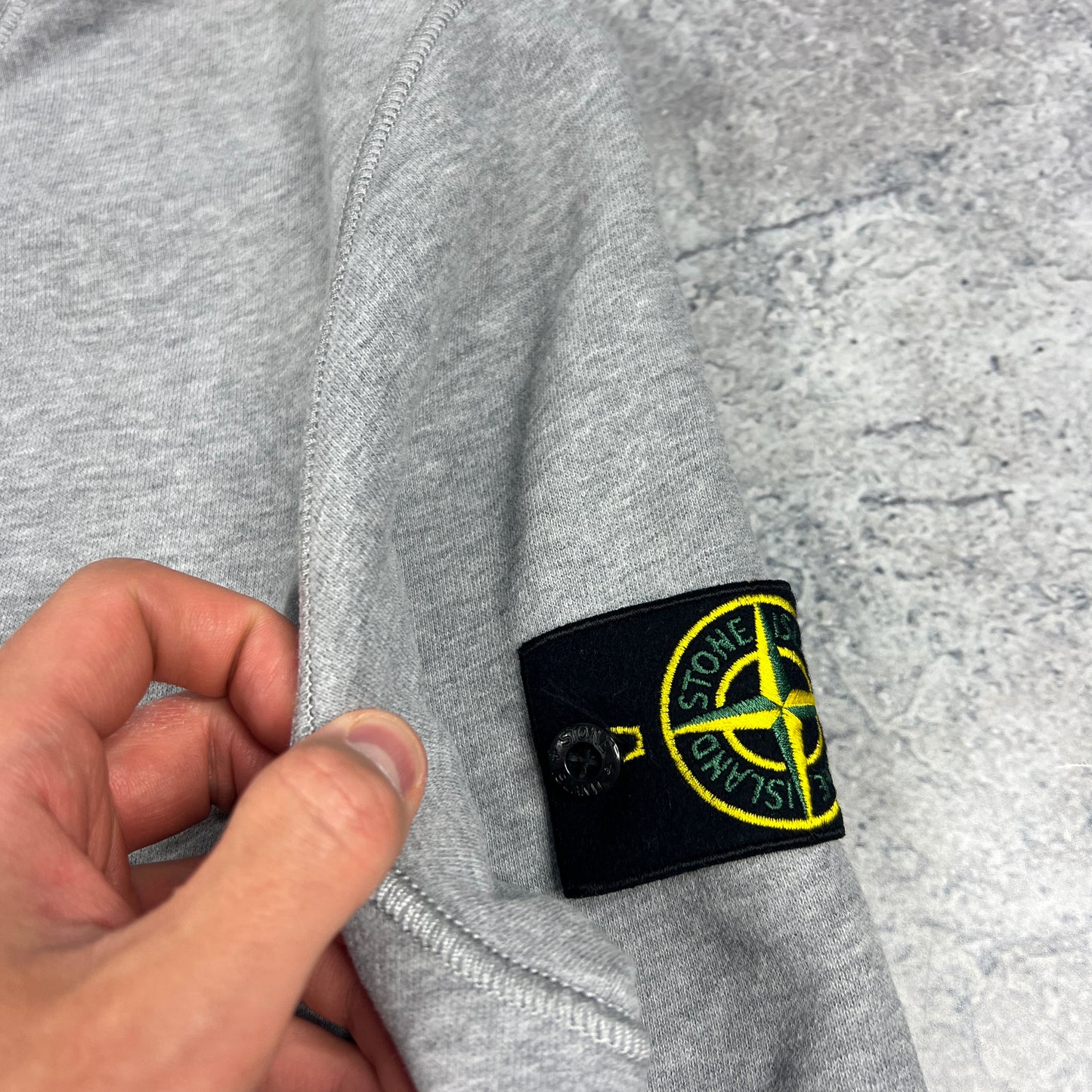 Stone Island Grey Quarter Zip Sweatshirt Medium 22”