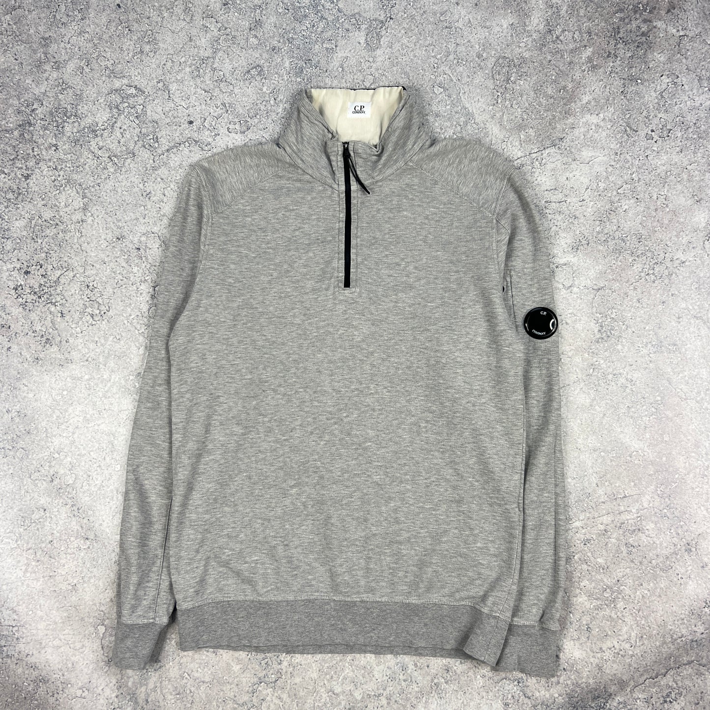 CP Company Grey Q Zip Lens Sweatshirt Medium 21”