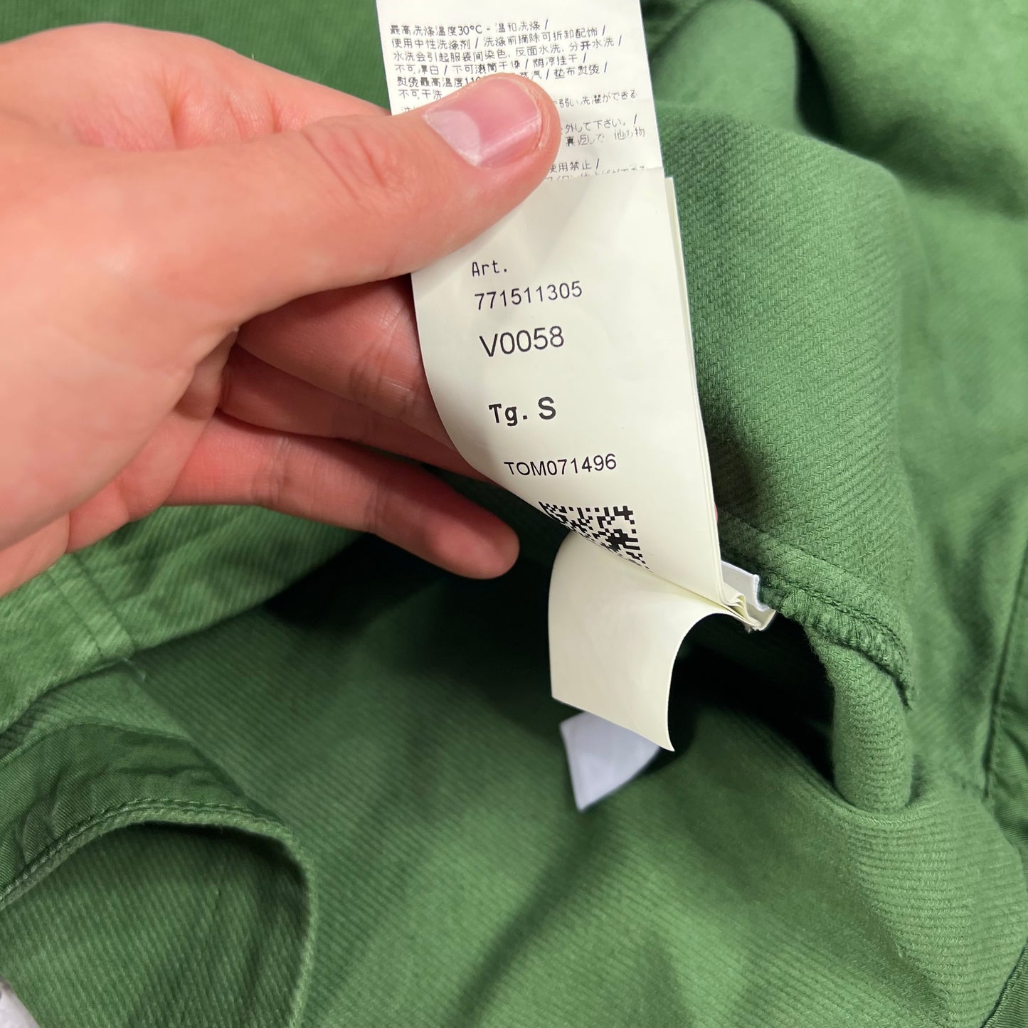 Stone Island Diagonal Weave Green Overshirt Small 21.25”