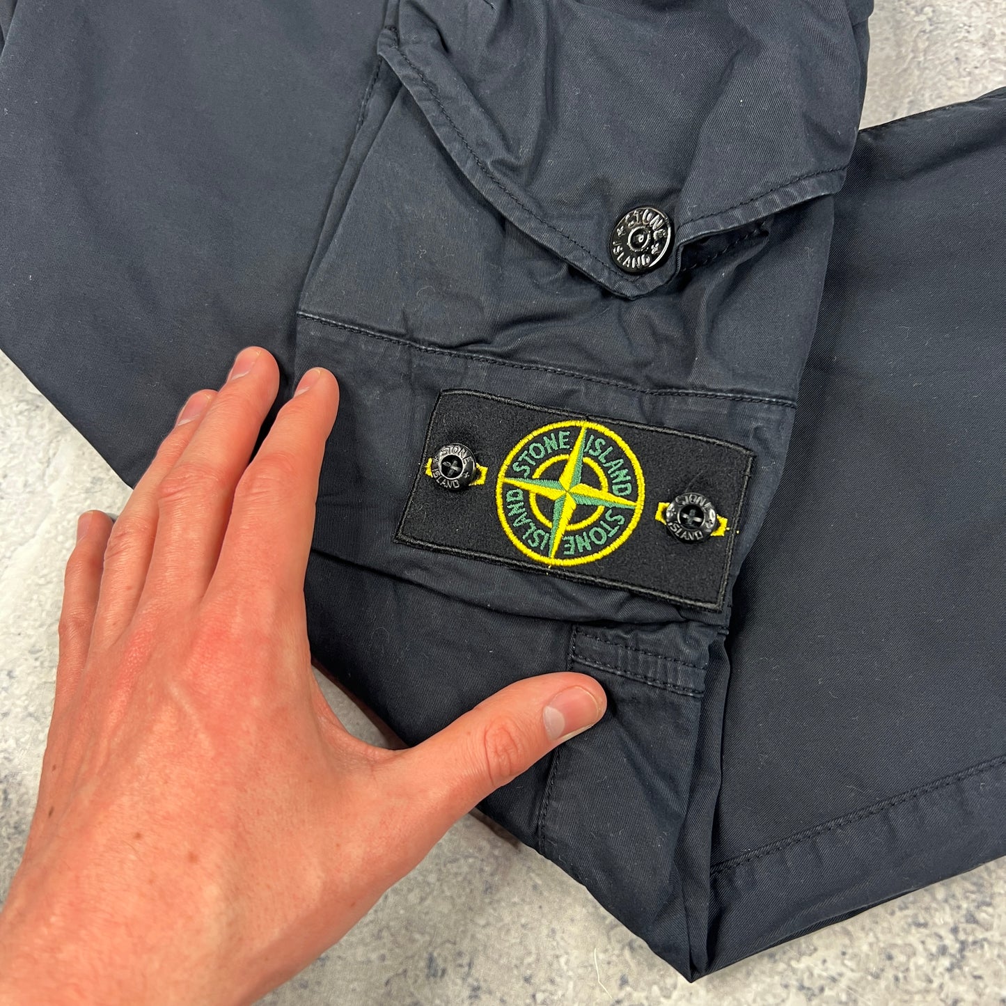 Stone Island Navy Cuffed Cargo Trousers W30”