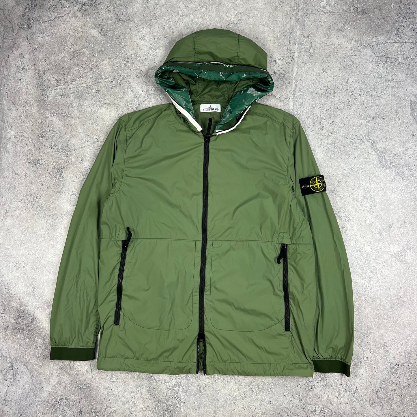 Stone Island Green Skin Touch Nylon Jacket XL 24.25”