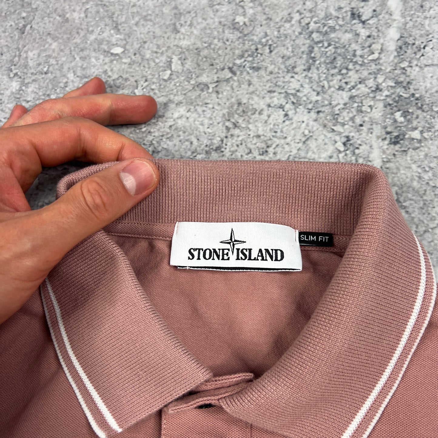 Stone Island Pink Polo Shirt Medium Slim Fit 19”