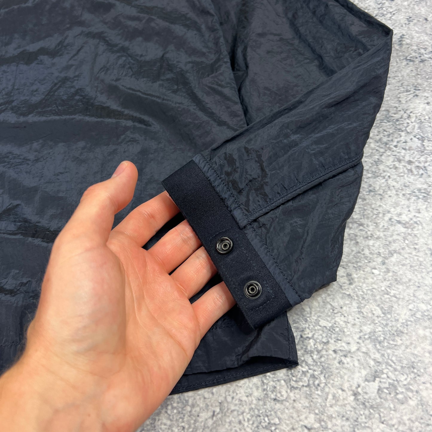 Stone Island Navy Nylon Metal Overshirt Medium 22”