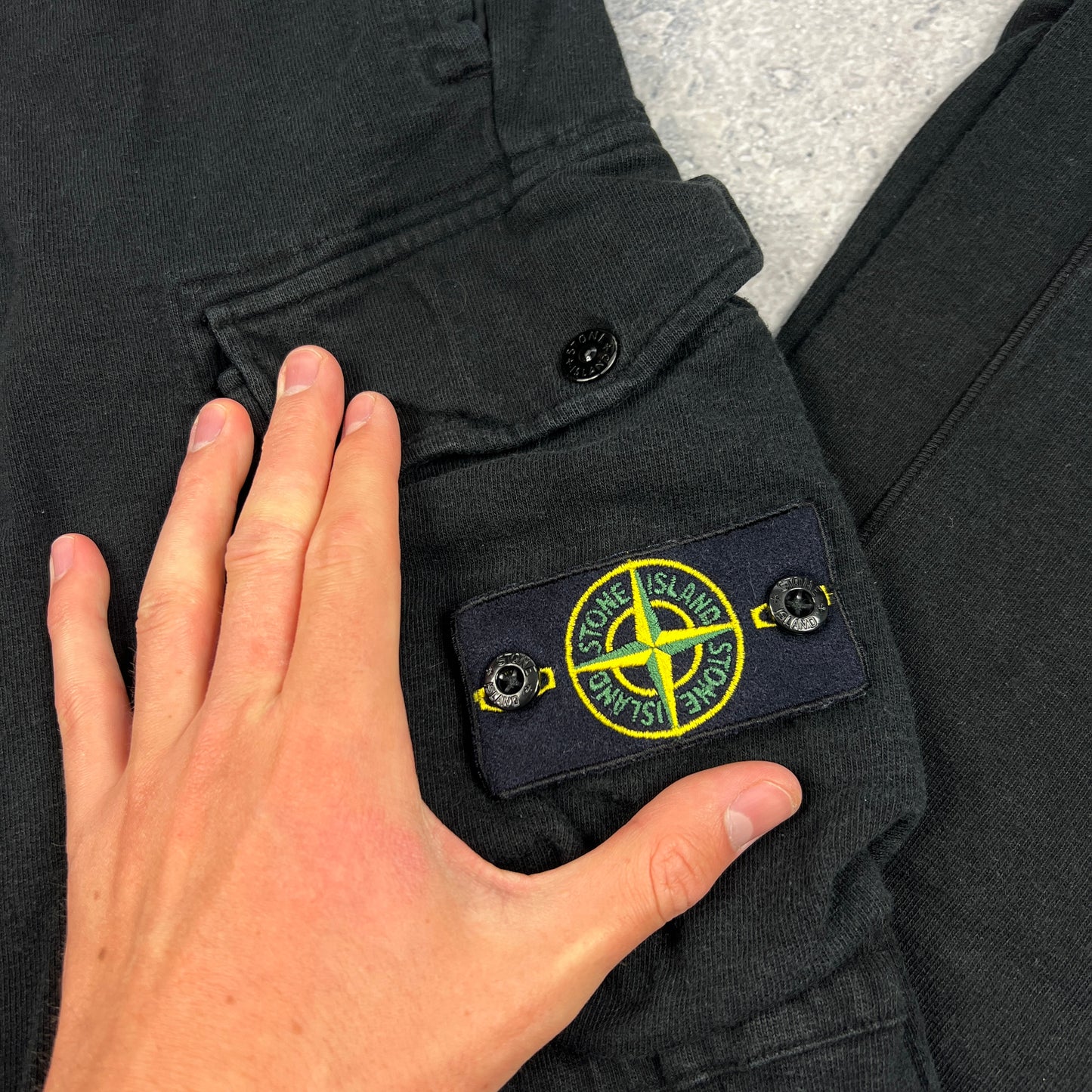 Stone Island Black Joggers Large W32-34”