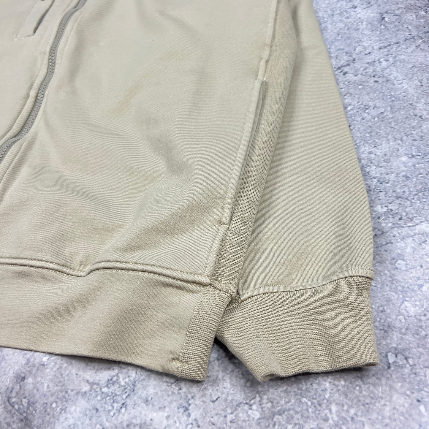 Stone Island Beige Ghost FZ Sweatshirt Small 21.5” BNWT