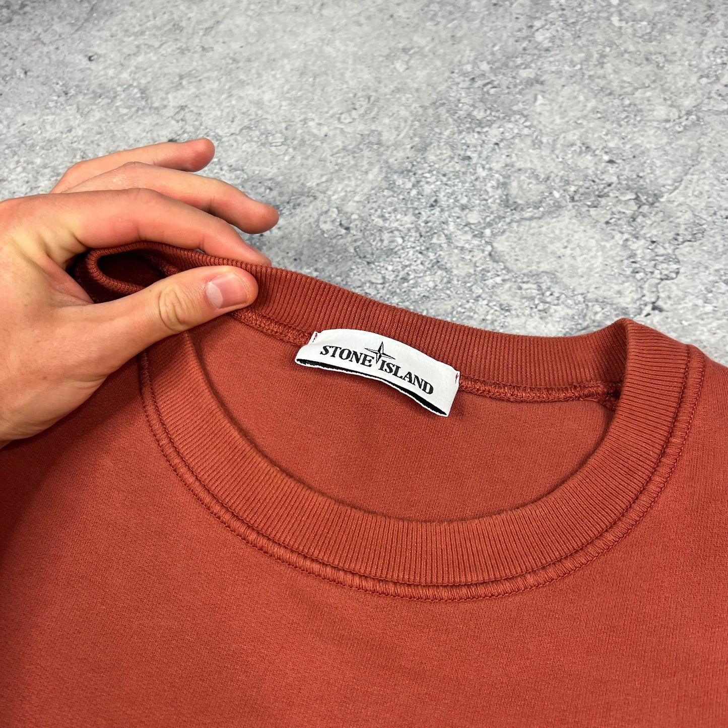 Stone Island Brick Red Sweatshirt XXL 26.5”