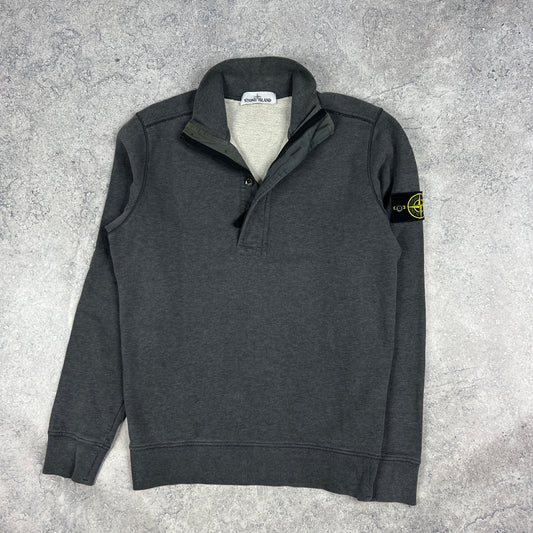 Stone Island Dark Grey Q Zip Sweatshirt Small 20.25”