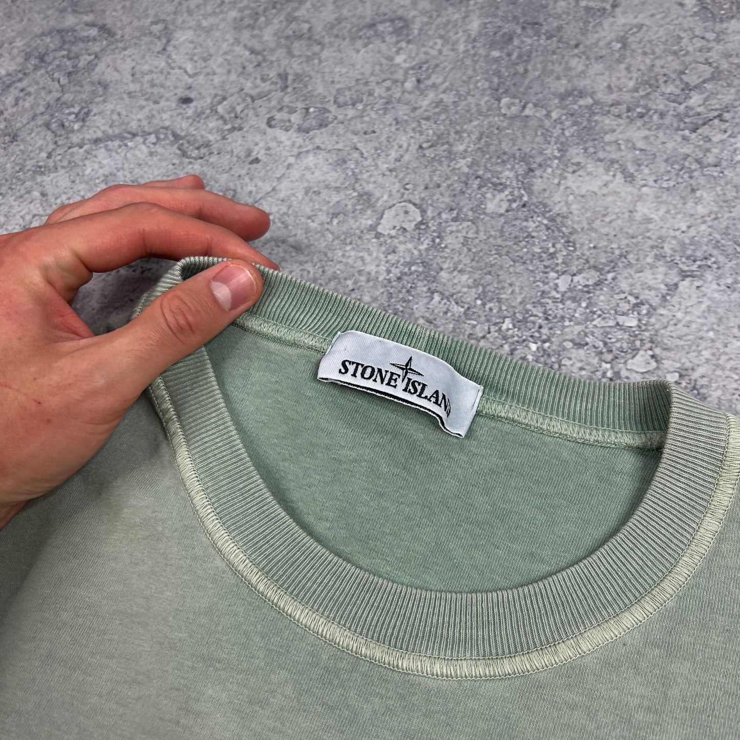 Stone Island Green Garment Dyed T-Shirt Medium 20.25”