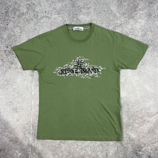 Stone Island Green Institutional Logo T-Shirt Small 19.25”