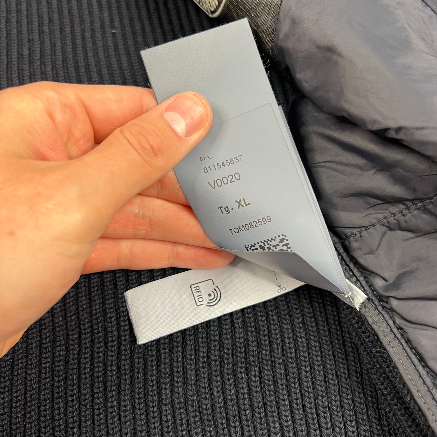 Stone Island Navy Crinkle Reps Knit Primaloft Jacket XL 24” BNWT