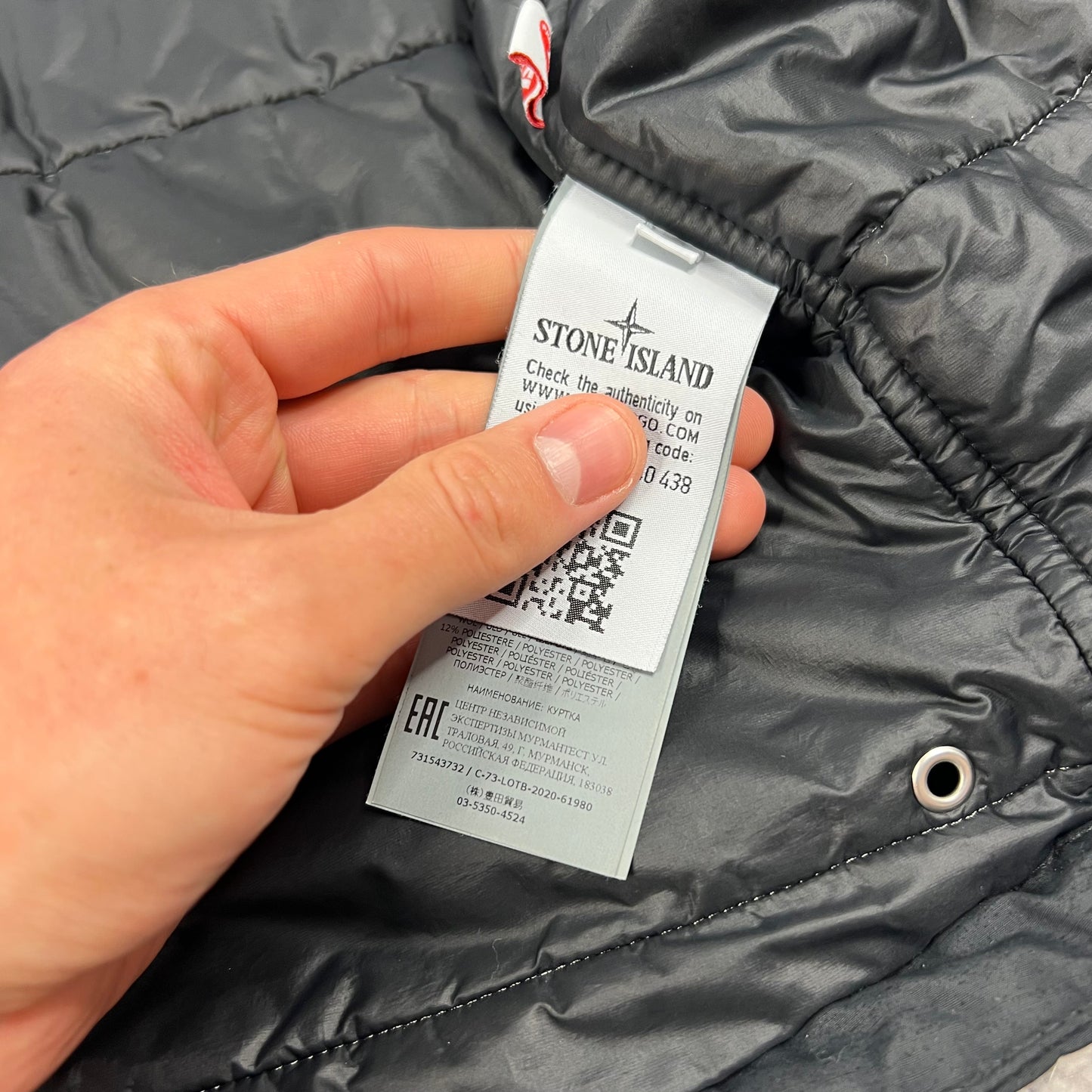 Stone Island Black Naslan Light Watro Primaloft Jacket Medium 22”