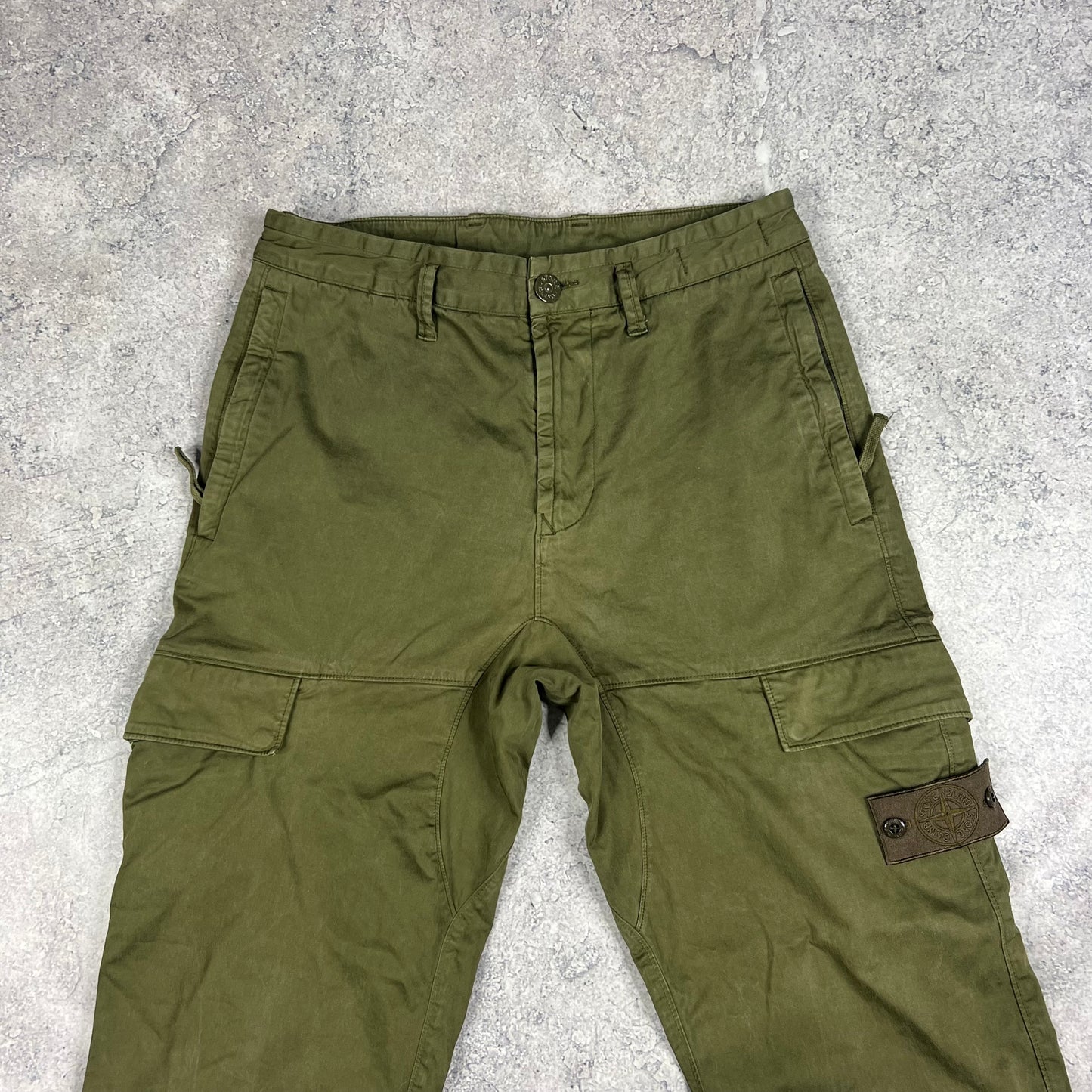 Stone Island Khaki Ghost Cargo Trousers W28-30”
