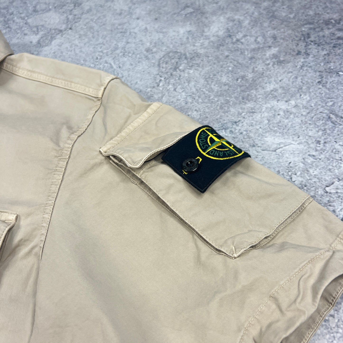 Stone Island Beige S/S Shirt Large 23”