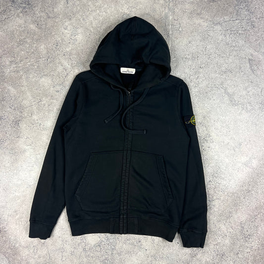 Stone Island Black FZ Hoodie Large 21.5”