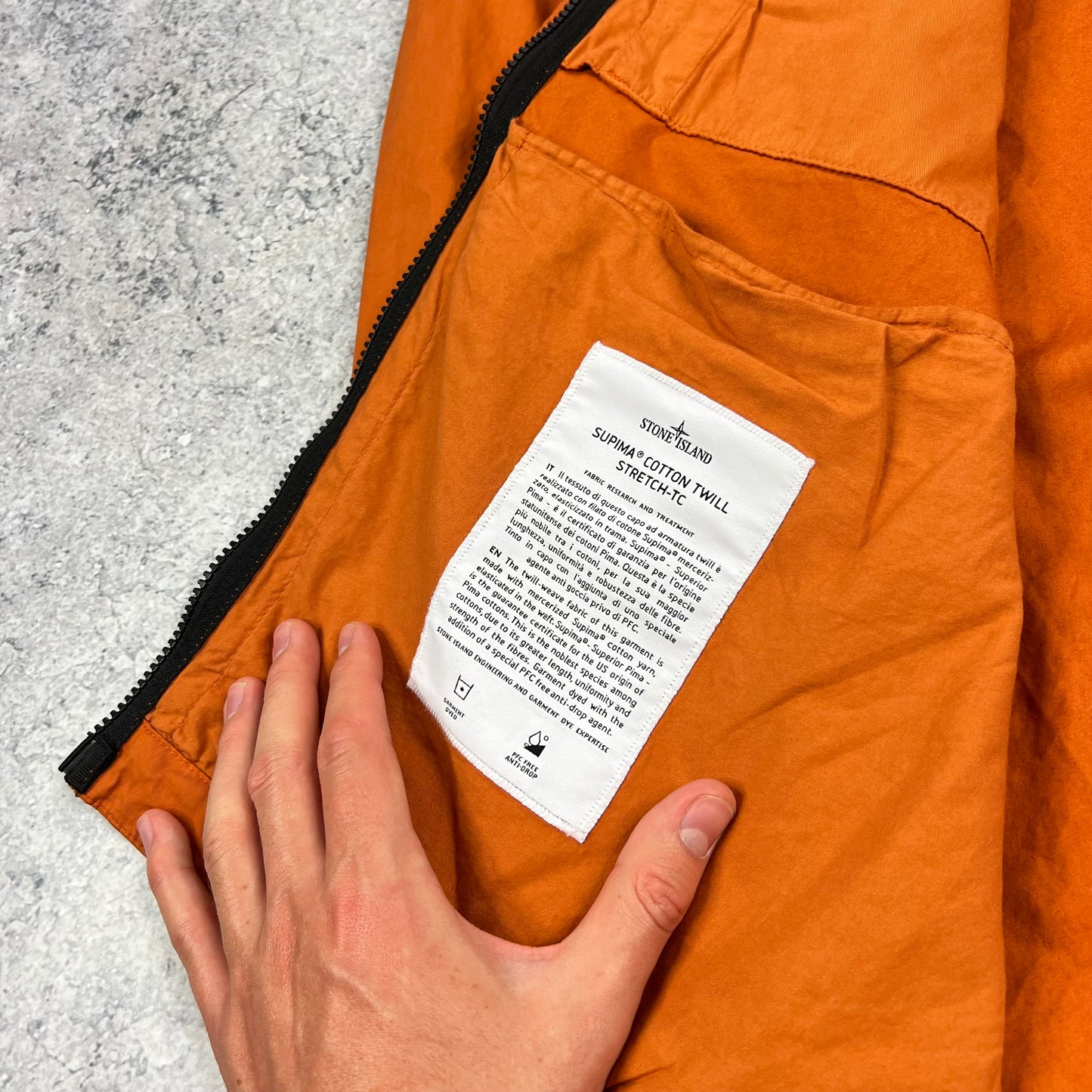 Stone Island Orange Supima Cotton Hooded Jacket BNWT