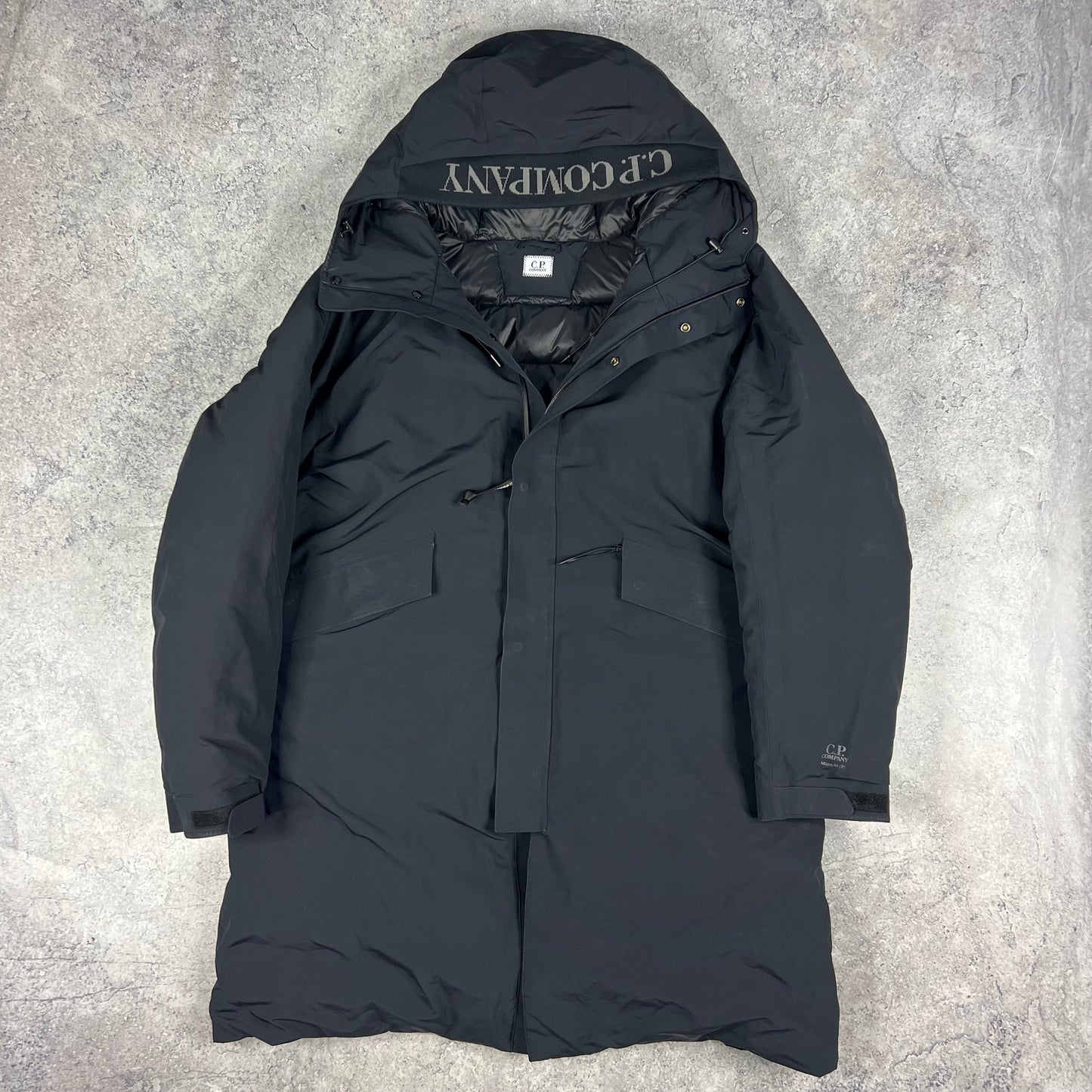 CP Company Navy Micro M Down Parka Large 25.5”