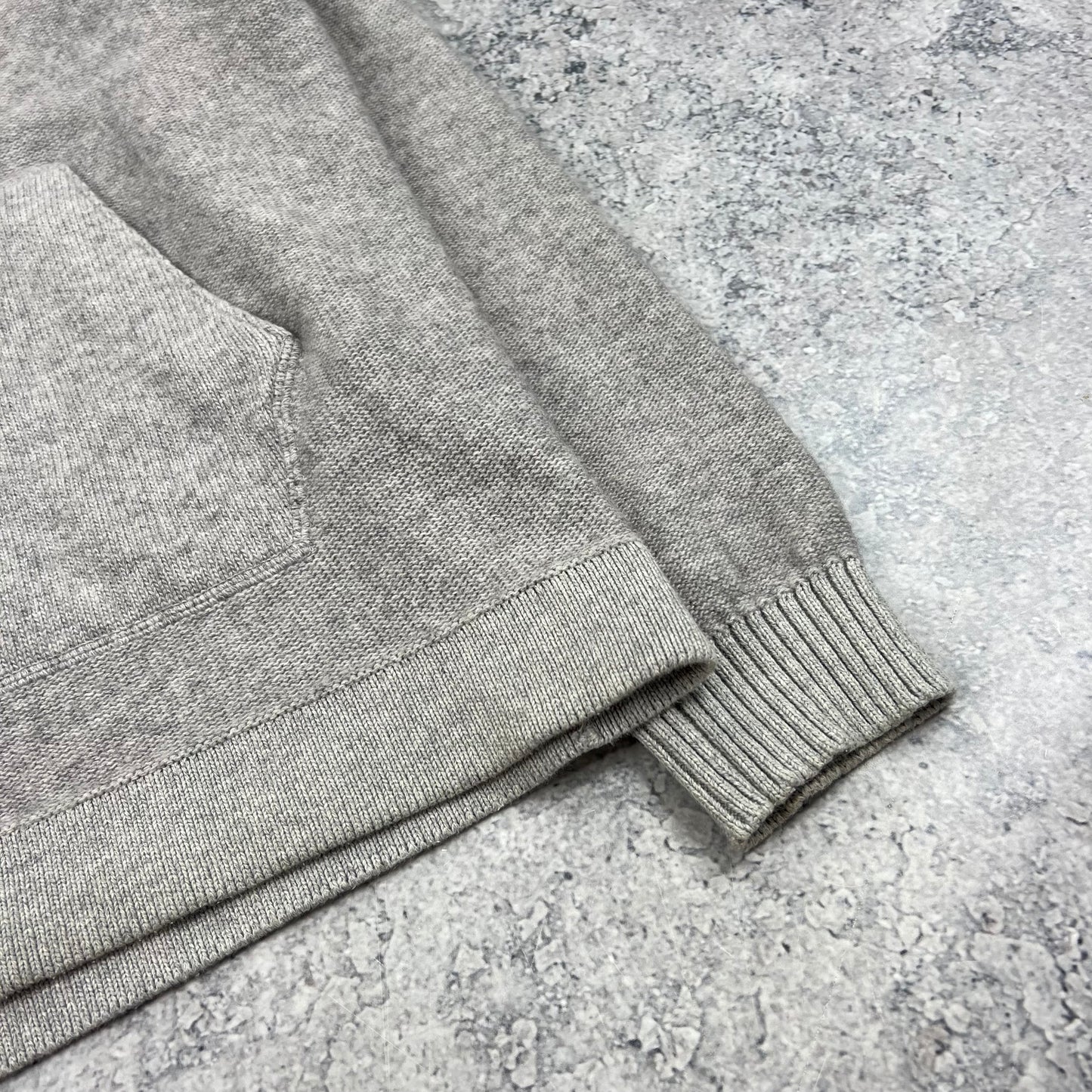 Stone Island Grey Knit Pullover Hoodie Medium 20.5”