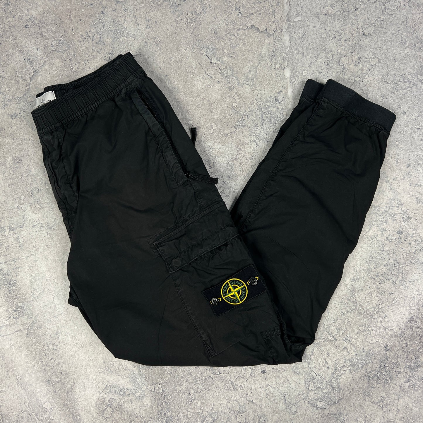 Stone Island Black Parachute Cargo Trousers W32”