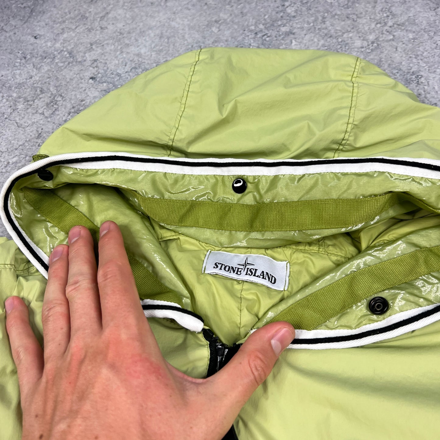 Stone Island Lime Skin Touch Nylon Jacket Large 23.5”