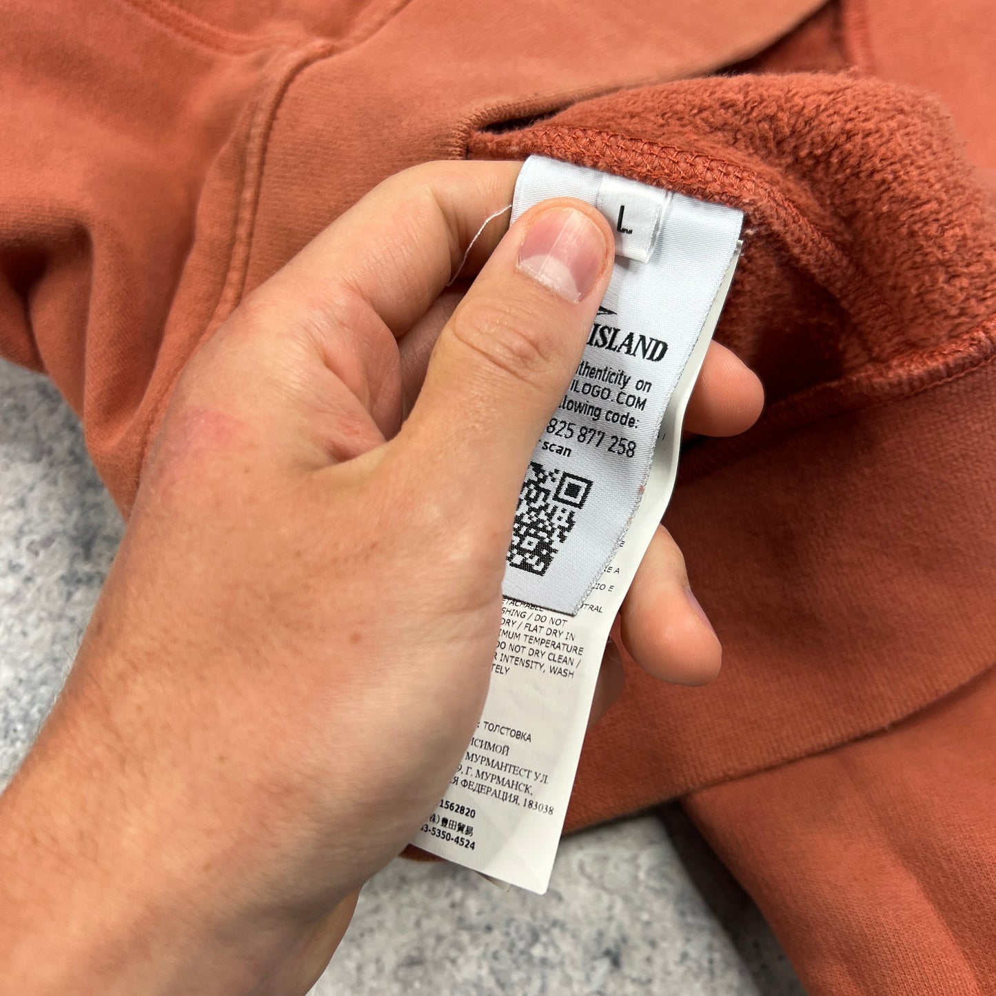 Stone Island Rust Hoodie Large 22”