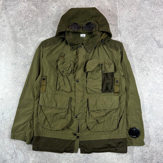 CP Company Khaki Flatt Nylon Mille Miglia Jacket Size 48- M/L 23”