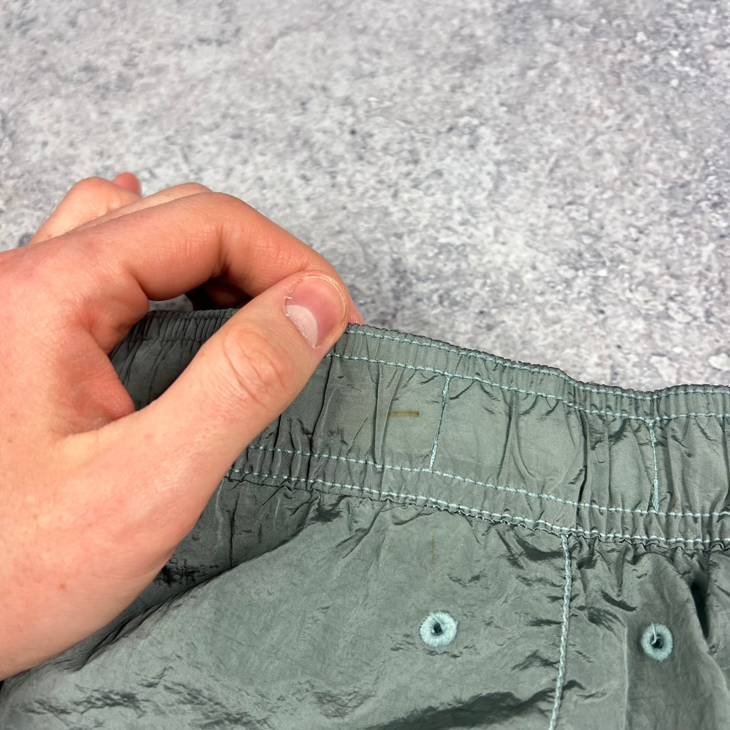 Stone Island Light Blue Nylon Metal Swimshorts Large 34”