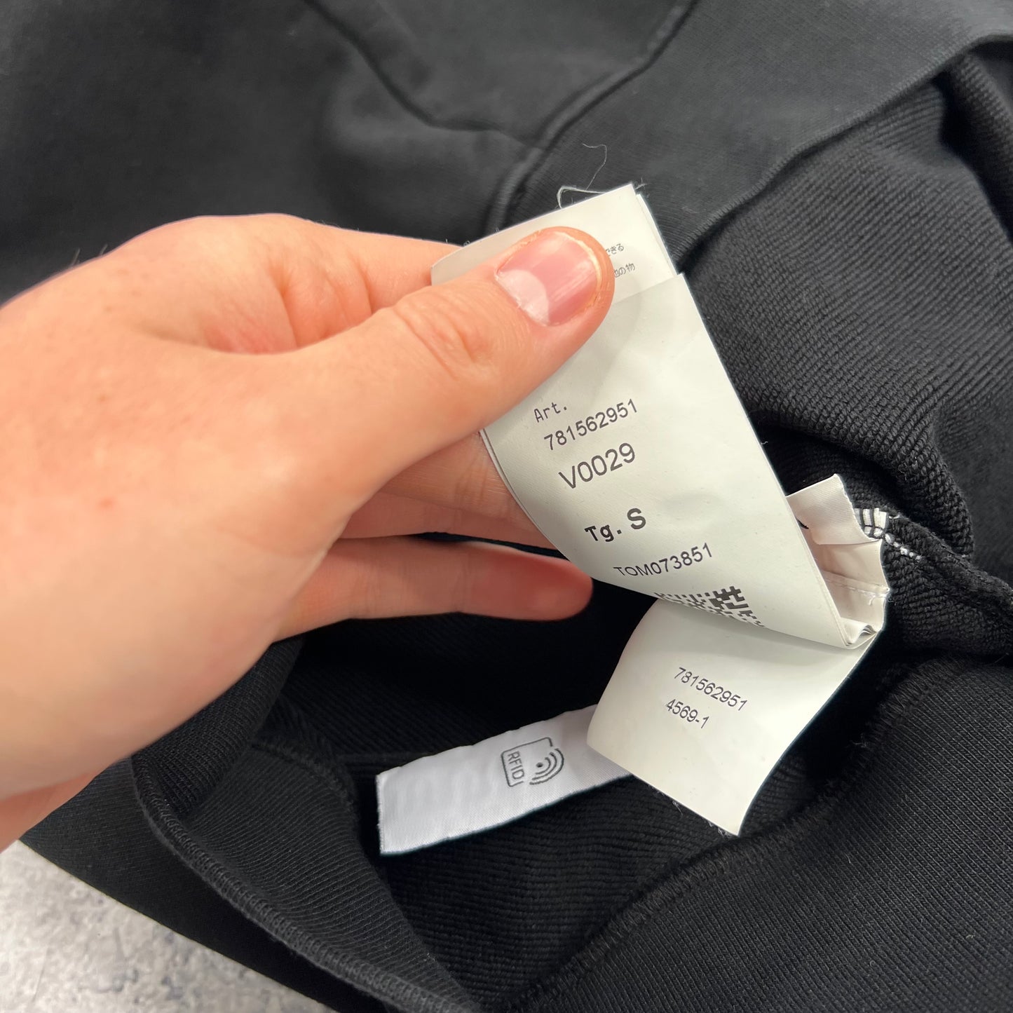 Stone Island Black Boxy Logo Sweatshirt Small 23”