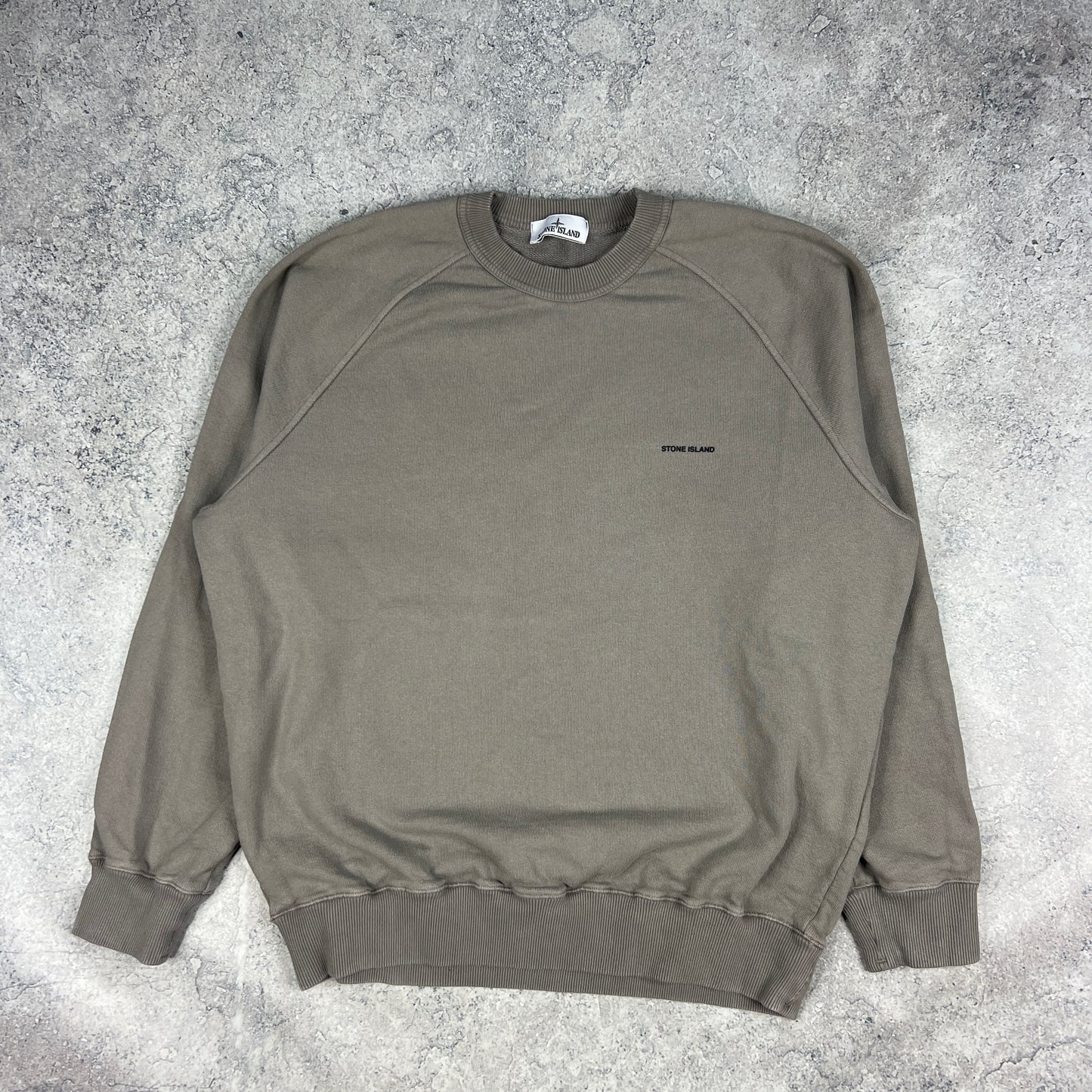 Stone Island Grey Letter Logo Sweatshirt XXL 26.75”