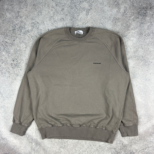 Stone Island Grey Letter Logo Sweatshirt XXL 26.75”