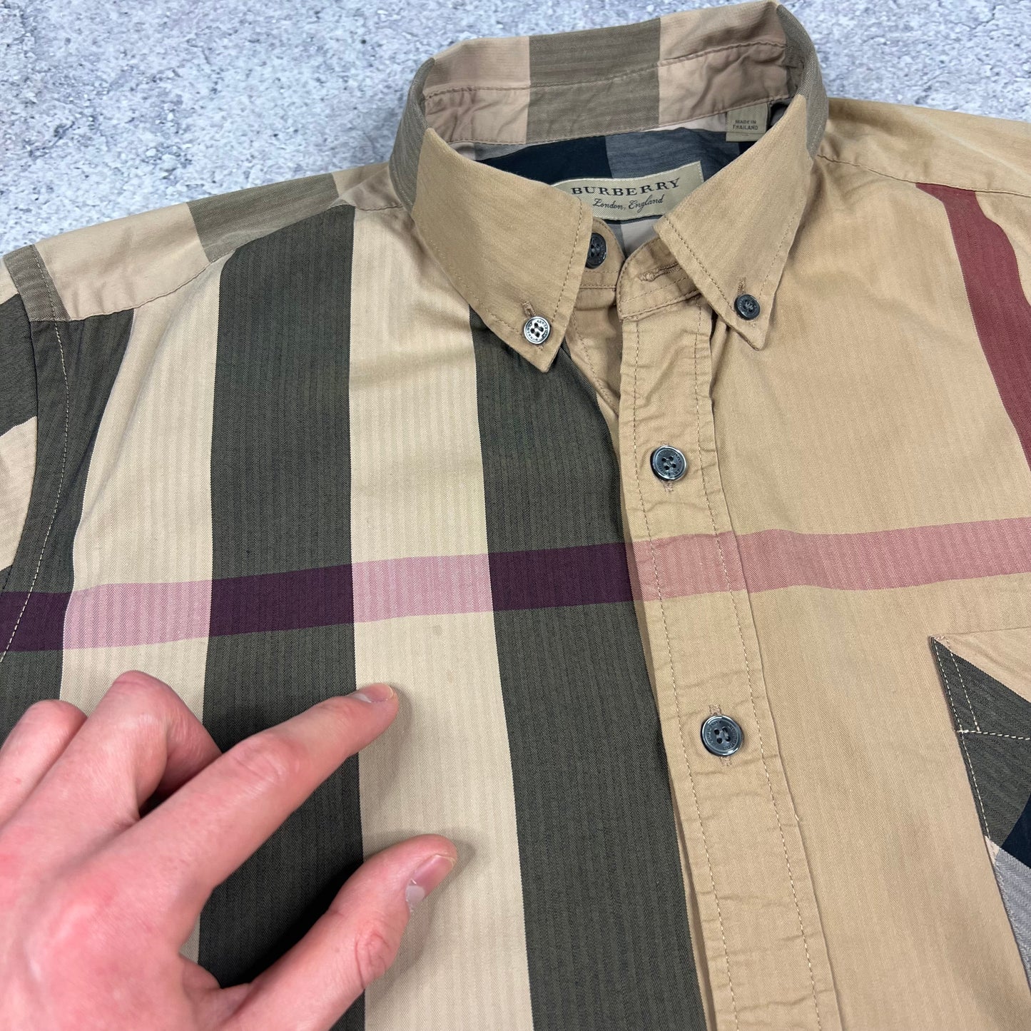 Burberry Short Sleeve Check Shirt Medium 21.75”