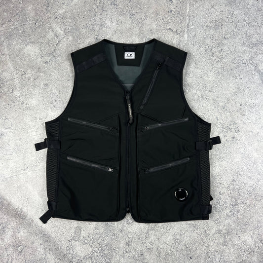 CP Company Black Softshell Lens Vest 48- Medium 21.5”