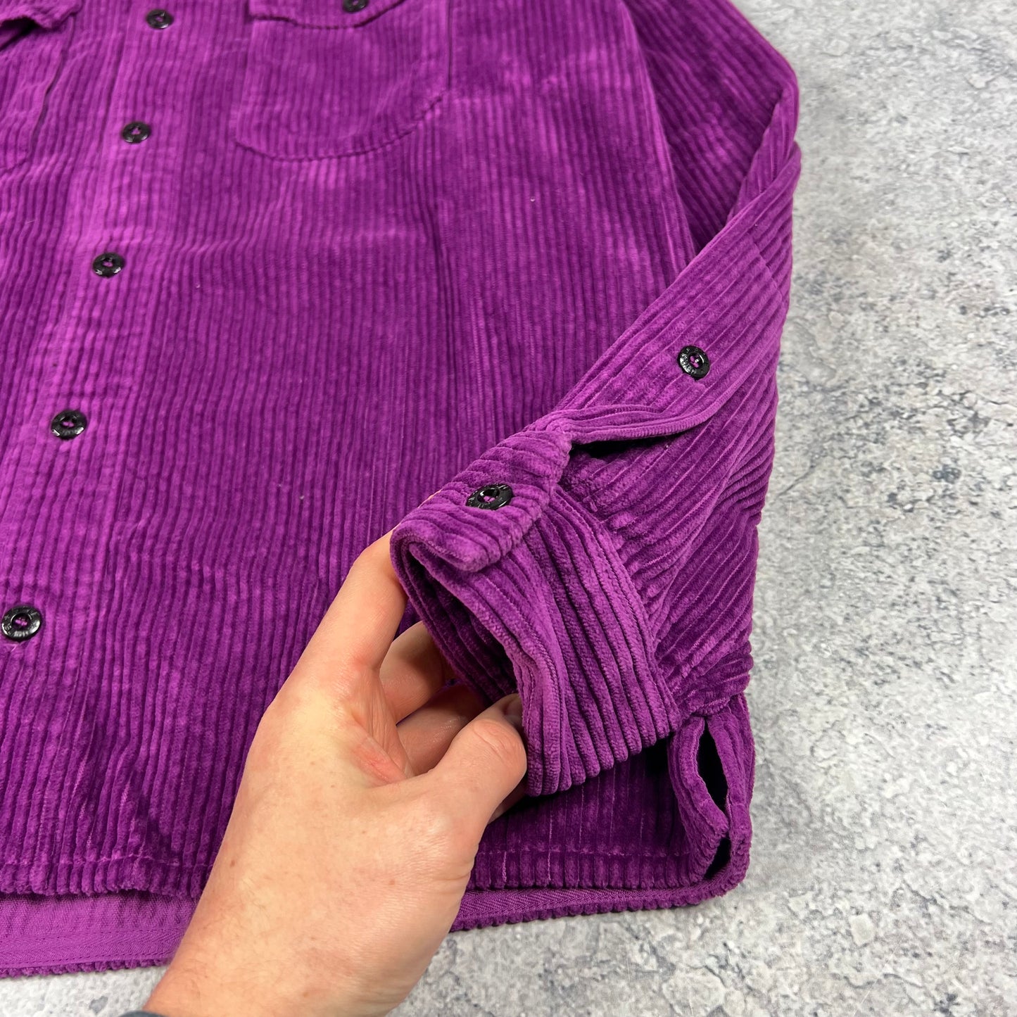Stone Island Purple Corduroy Shirt Large 22”