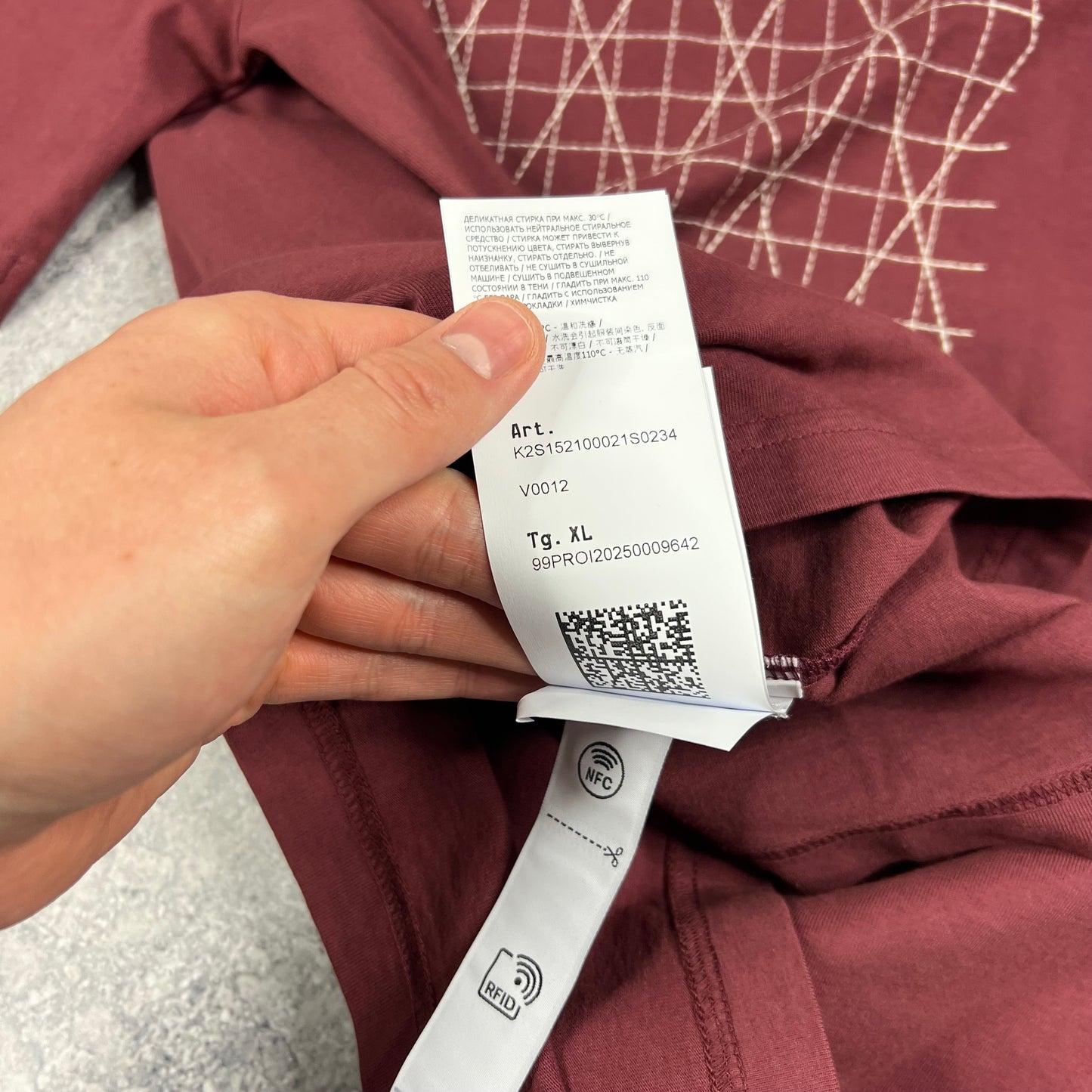 Stone Island Burgundy Multiaxial Sashiro T-Shirt XL 24.75” BNWT