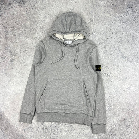 Stone Island Grey Pullover Hoodie Medium 21.5”
