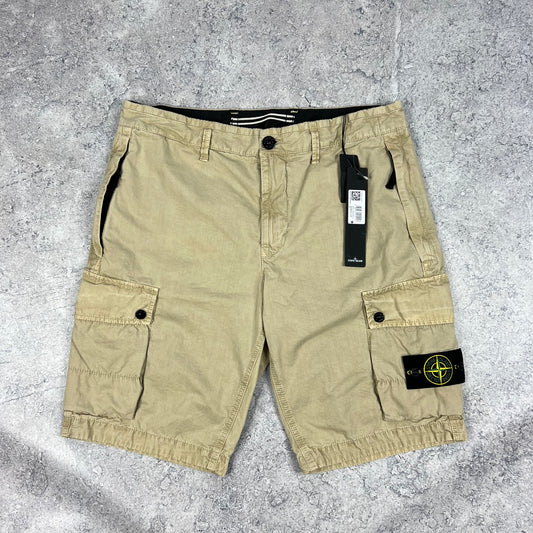 Stone Island Beige Slim Cargo Shorts W32” BNWT