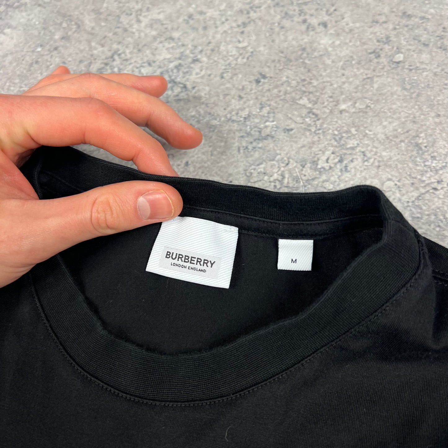 Burberry Black Spellout T-Shirt Medium 22”