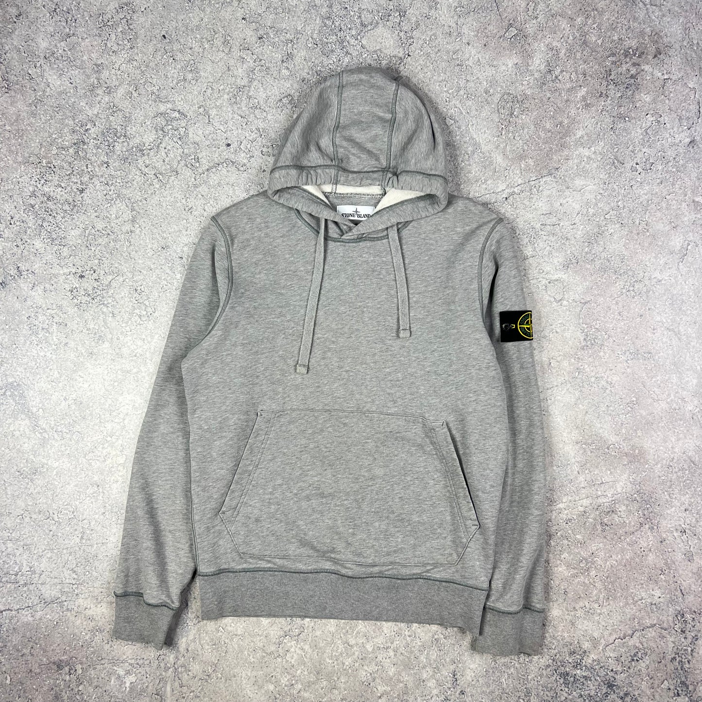 Stone Island Grey Pullover Hoodie Medium 22.25”
