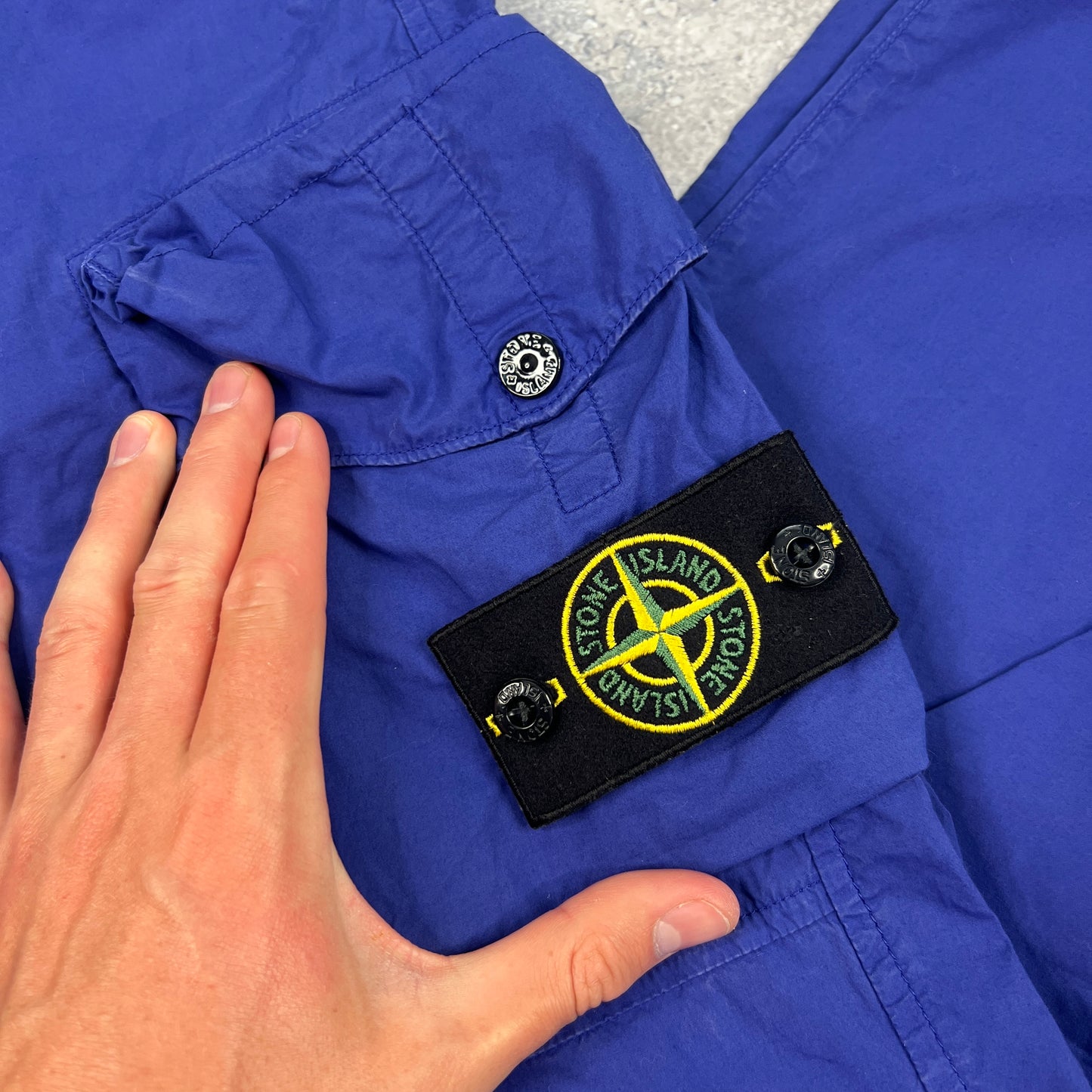 Stone Island Royal Blue Loose Cargo Trousers W30”