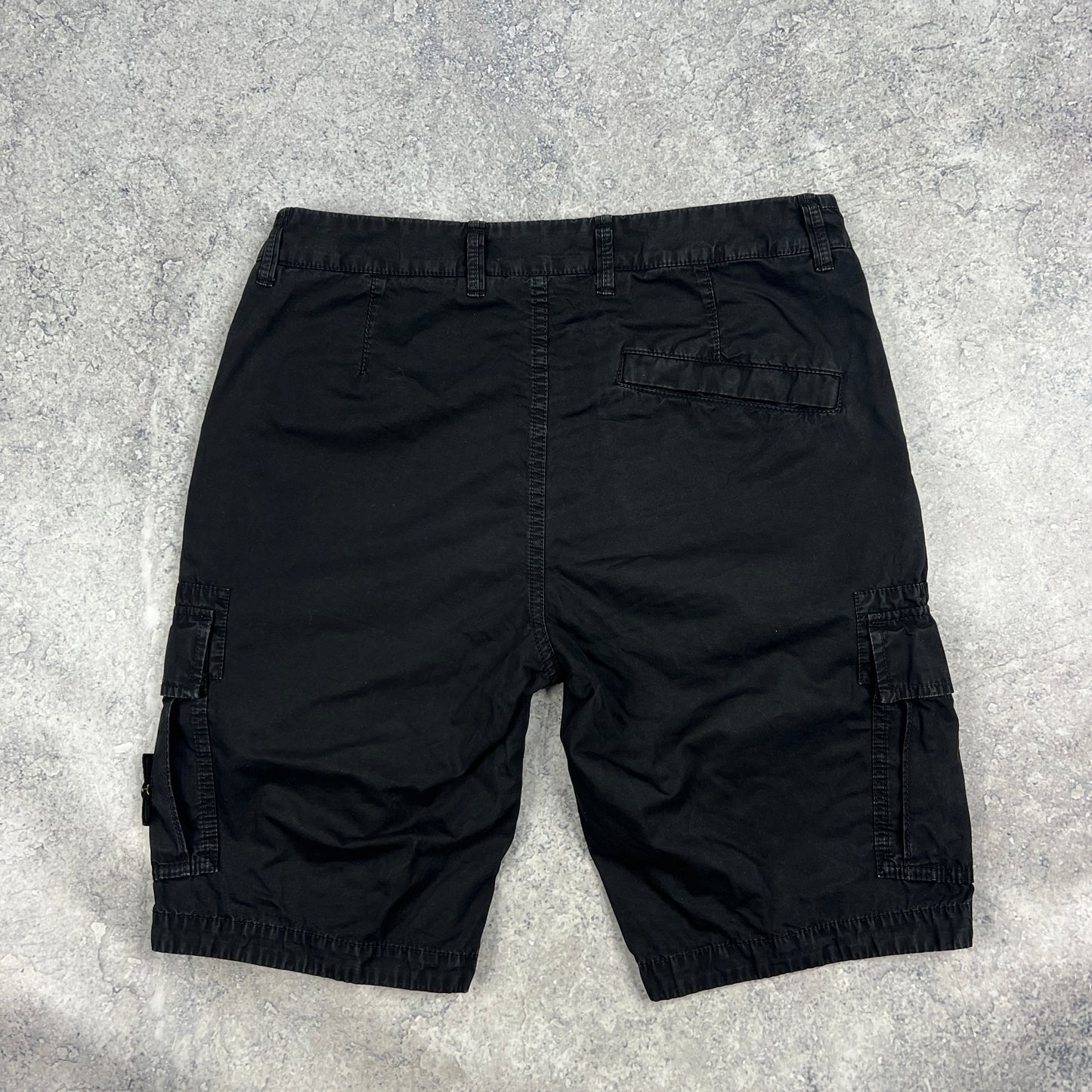 Stone Island Black Slim Cargo Shorts W30”