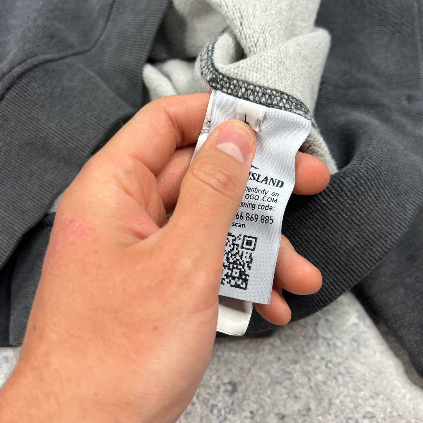 Stone Island Dark Grey Sweatshirt Large 23”