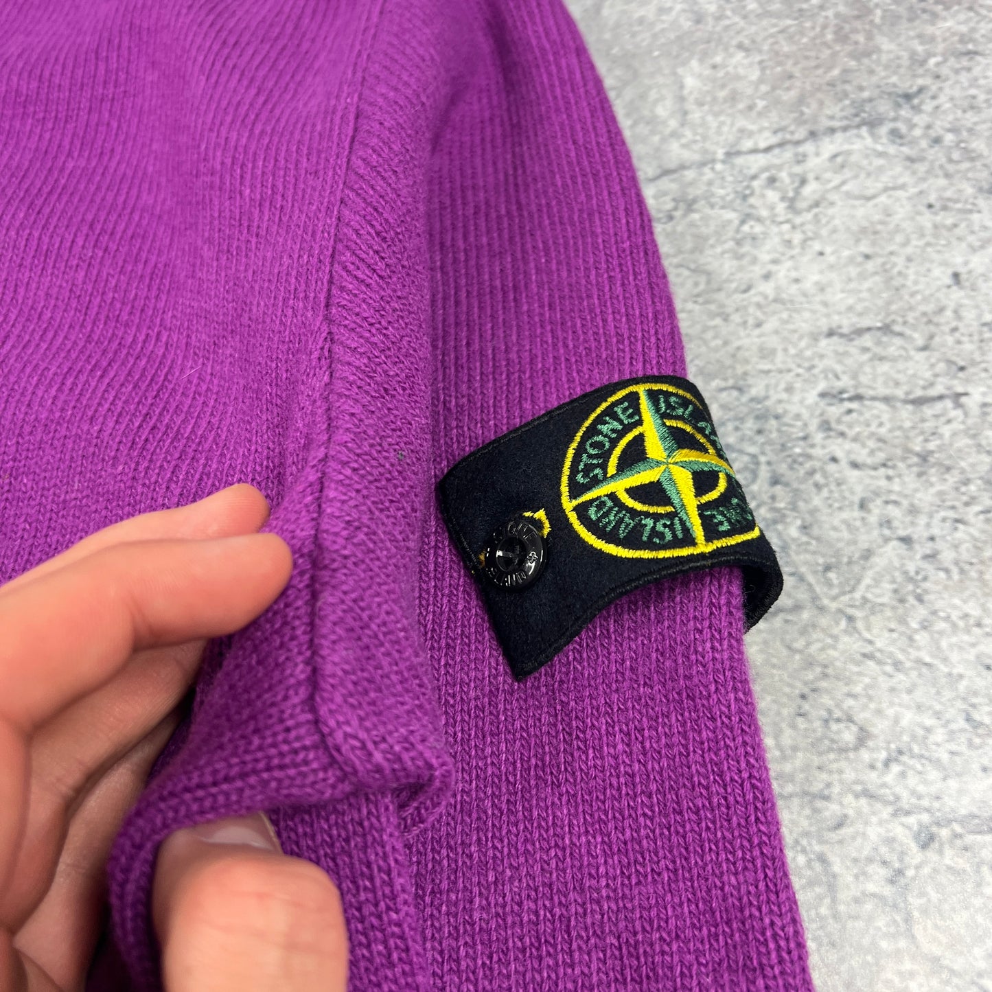 Stone Island Purple Wool Knit Jumper XL 23”