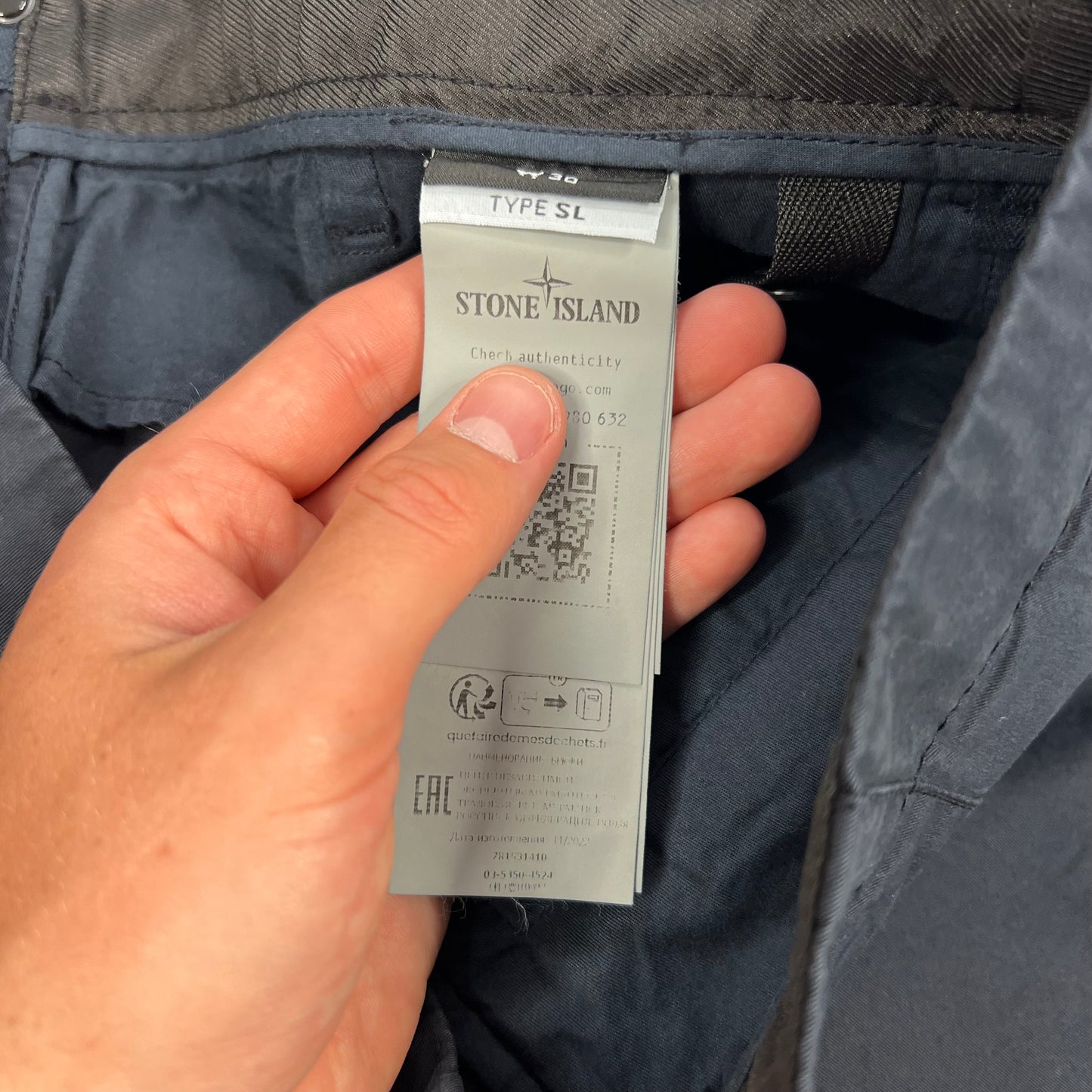 Stone Island Navy Slim Cargo Trousers W30-31” BNWT