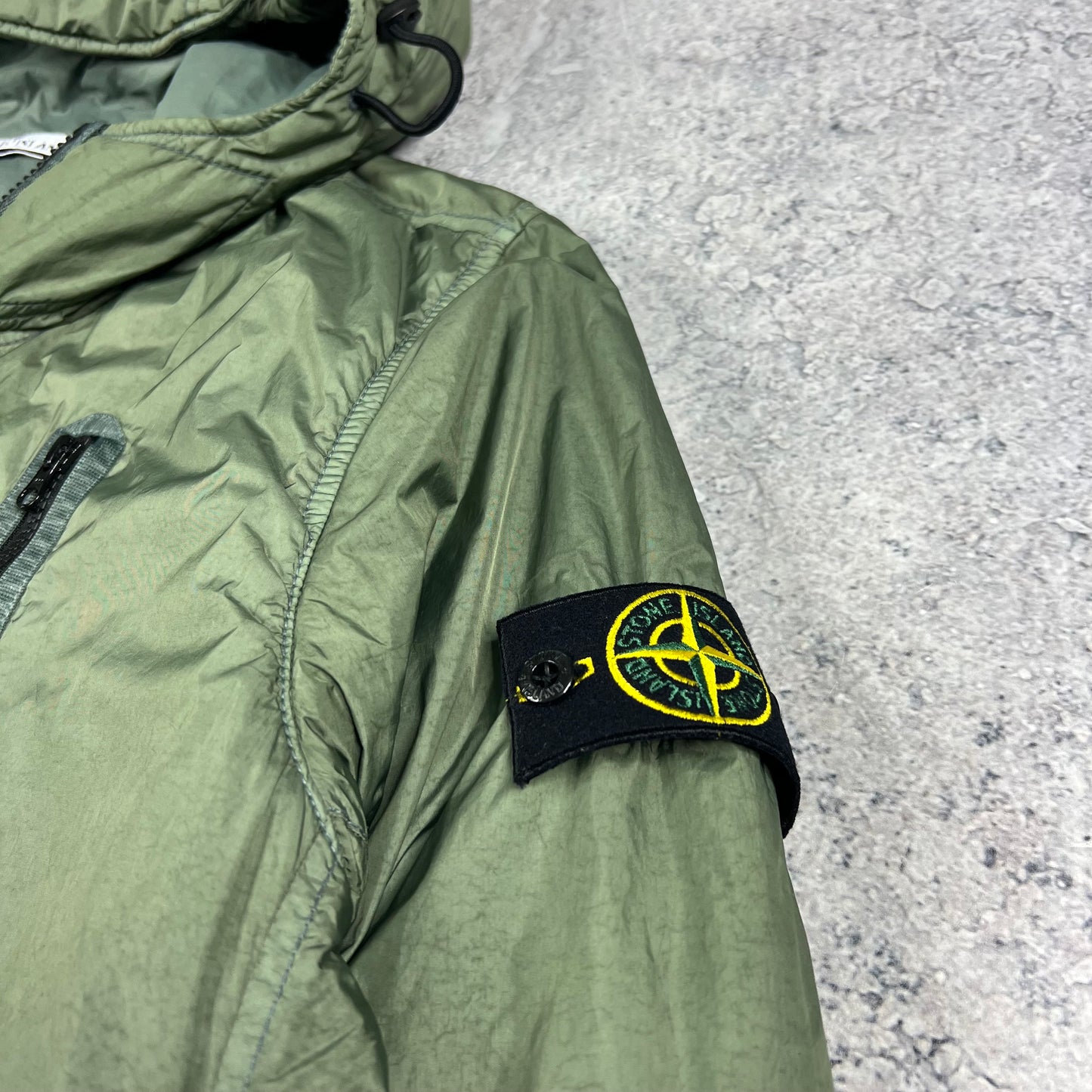 Stone Island Green Crinkle Reps Primaloft Jacket Large 23.5”