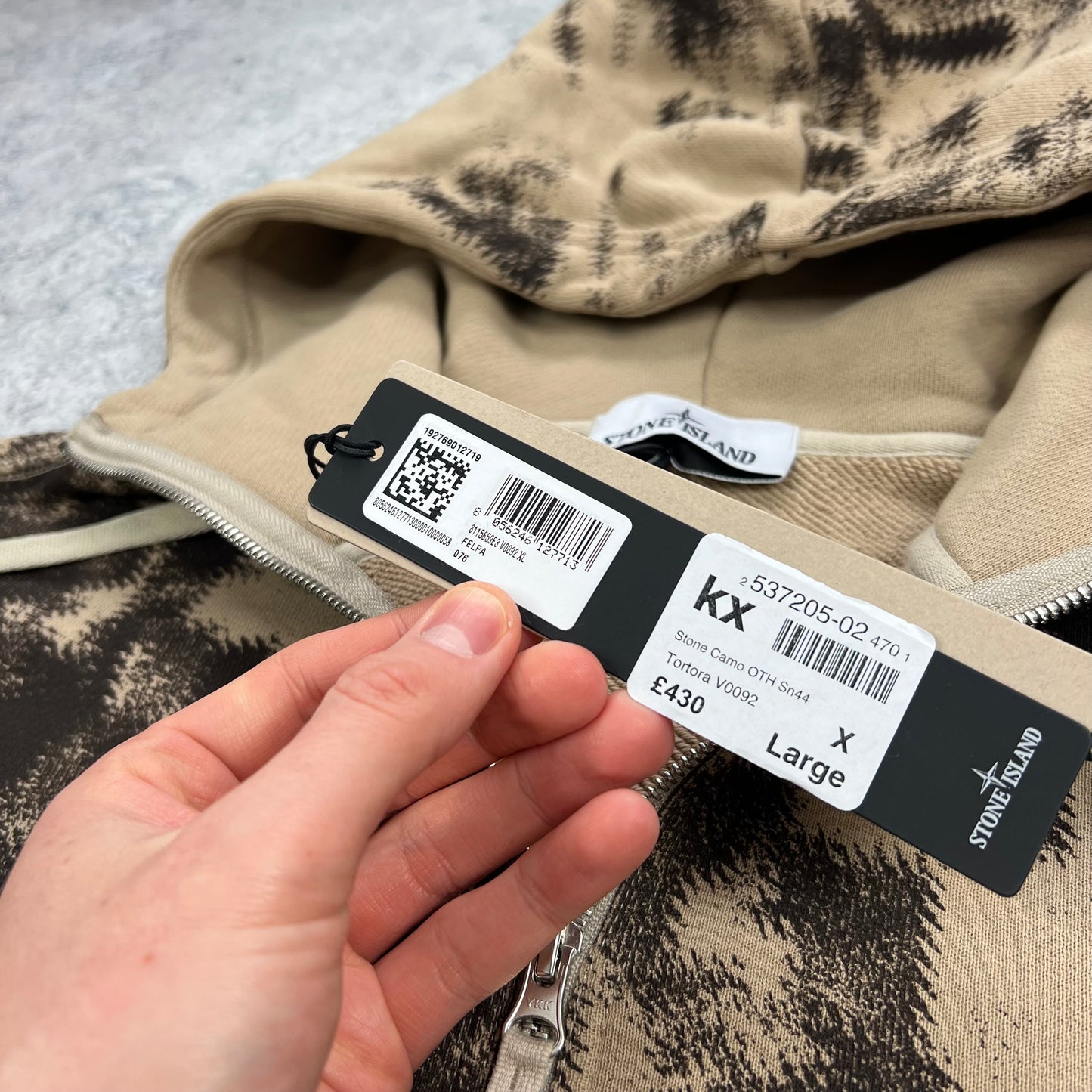 Stone Island Earth Camo Half Zip Hoodie XL 25” BNWT