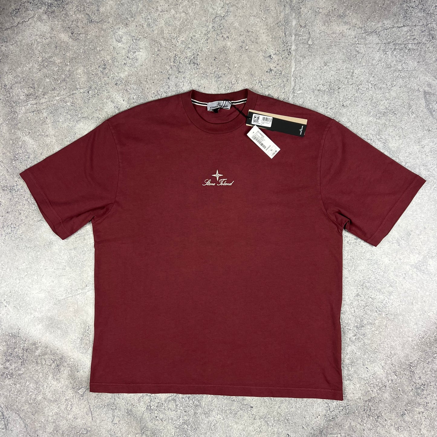 Stone Island Burgundy Multiaxial Sashiro T-Shirt XL 24.75” BNWT