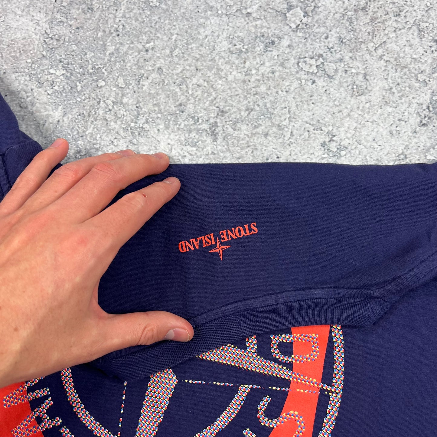 Stone Island Blue/Purple Tricromia T-Shirt Large 20.75”